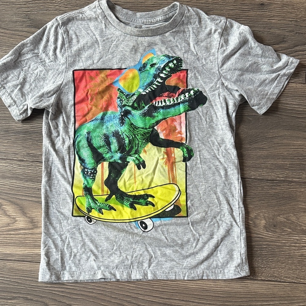 Wonder Nation Gray Tee with Dinosaur Graphic